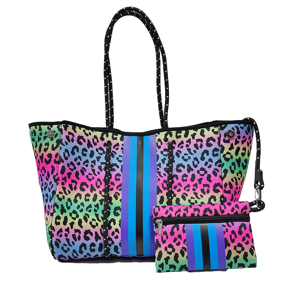 Neoprene Perforated Tote Set – Mother-Child Beach Bag, Water-Resistant Gym &amp; Swim Duffle