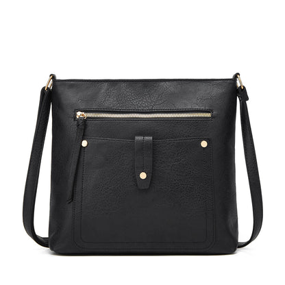 Small crossbody bag, stylish simple splicing shoulder bag, multi-functional portable bag