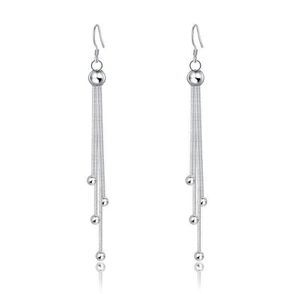 Long Beaded Fringe Earrings