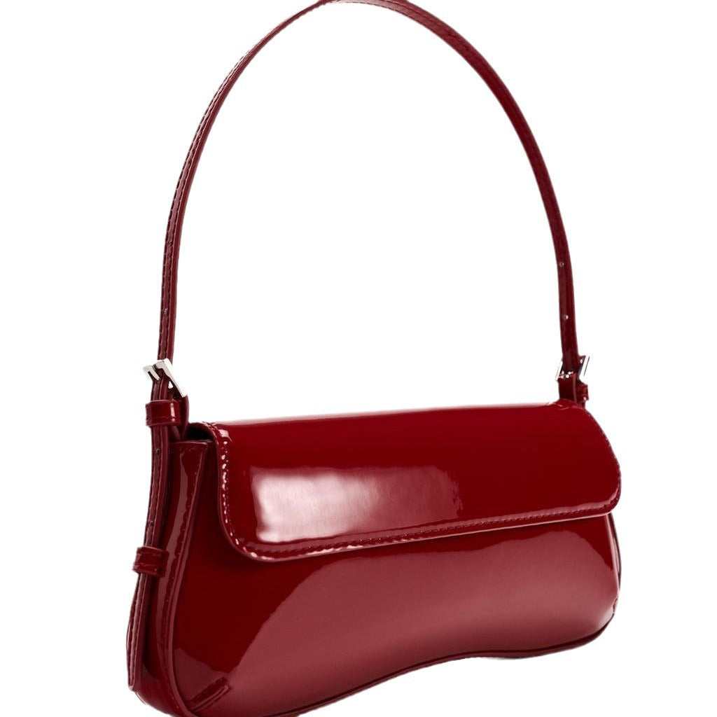 Small Red Baguette shoulder Bag - Must-Have Autumn Fashion Simple Commuter &amp; Retro Shoulder Bag hobo