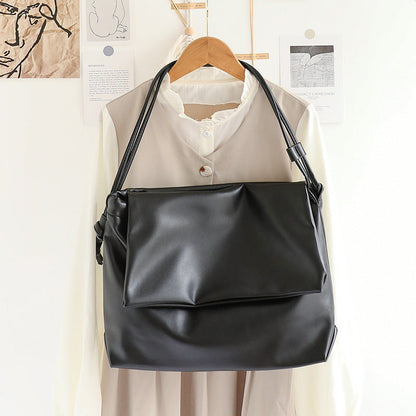 Casual One-Shoulder Messenger Bag – Retro-Textured Soft Leather Underarm Women&