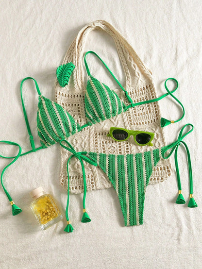 Bikini Set Special Multi color Double Strap Swimsuit Women&