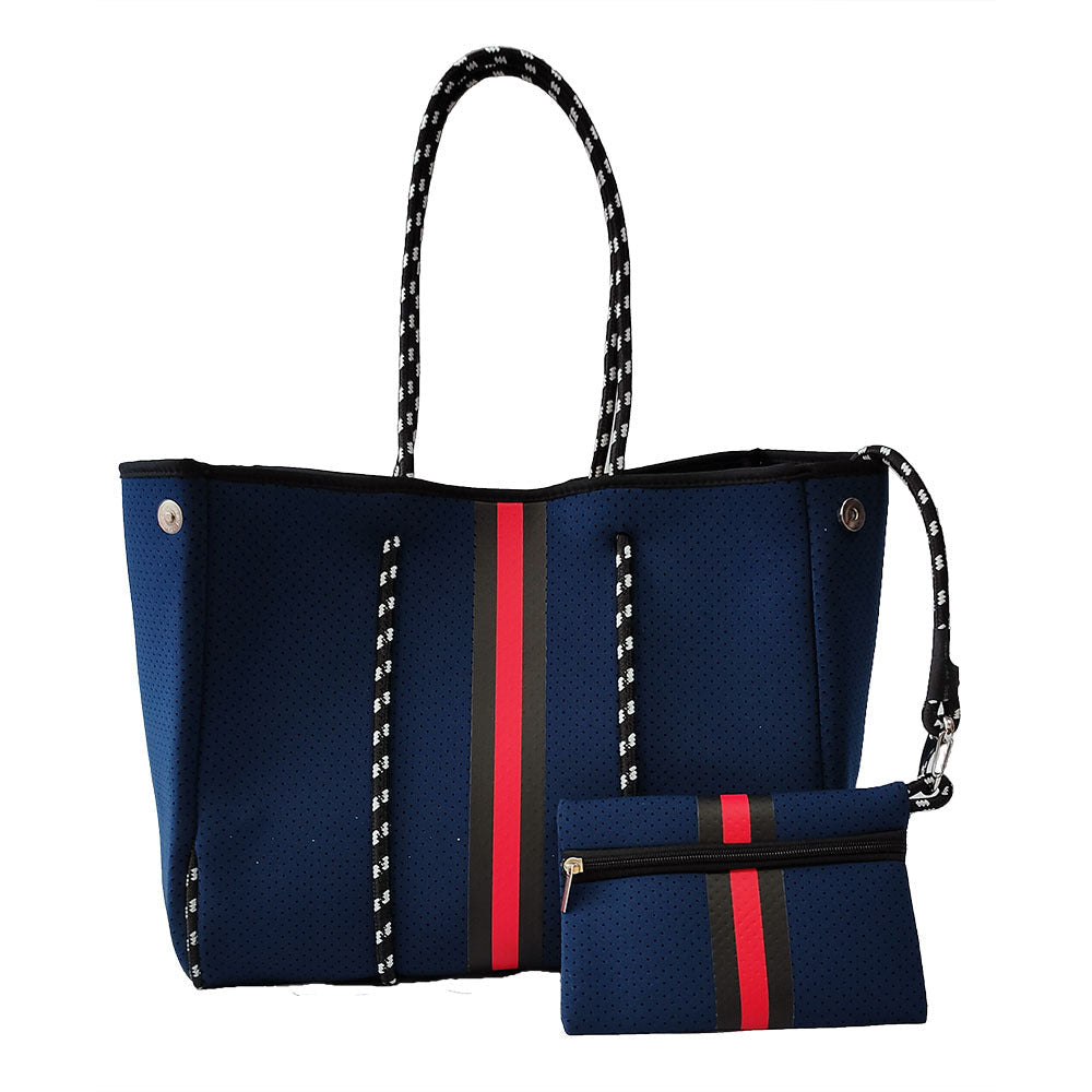 Neoprene Perforated Tote Set – Mother-Child Beach Bag, Water-Resistant Gym &amp; Swim Duffle