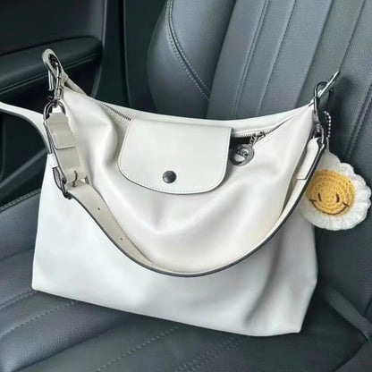Hobo shoulder bag, boho grey women&