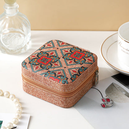 Retro Portable Travel Jewelry Storage Box, Jewelry Box, Compact Ring Storage Box, Jewelry Box, Sewing Box