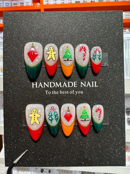 Christmas handmade nail wear temperament gentle nail art nail patch