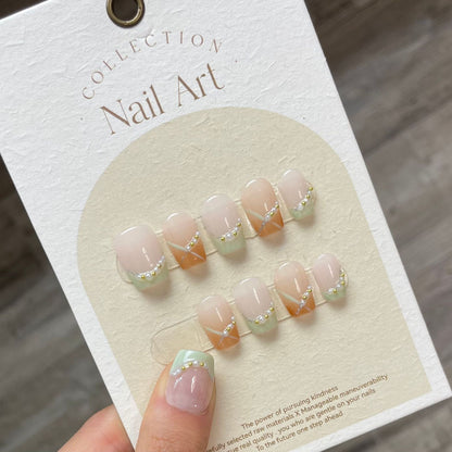 1022- Handmade press on nails fake nails removable