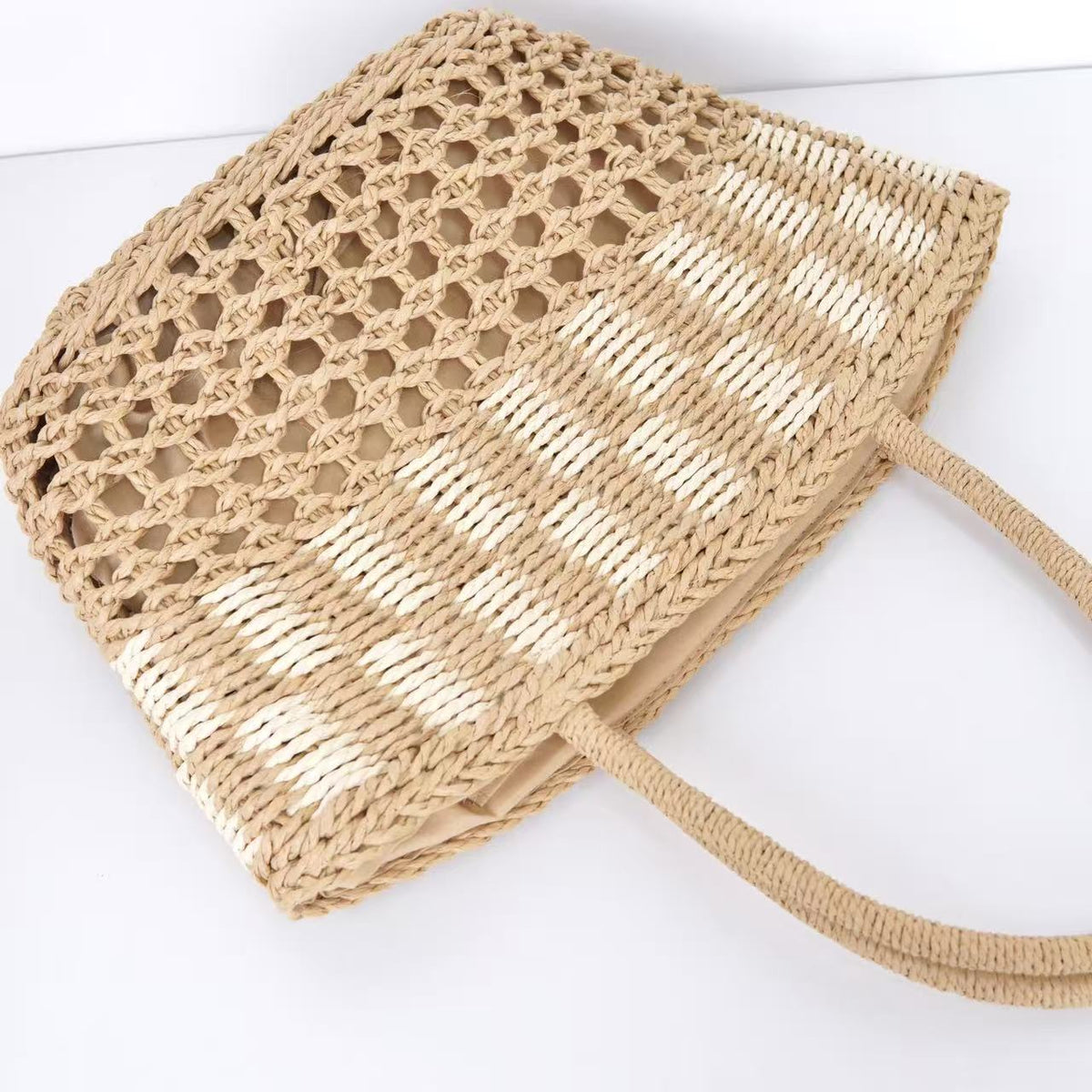 Hollow-Out Handwoven Straw Bag – Women&
