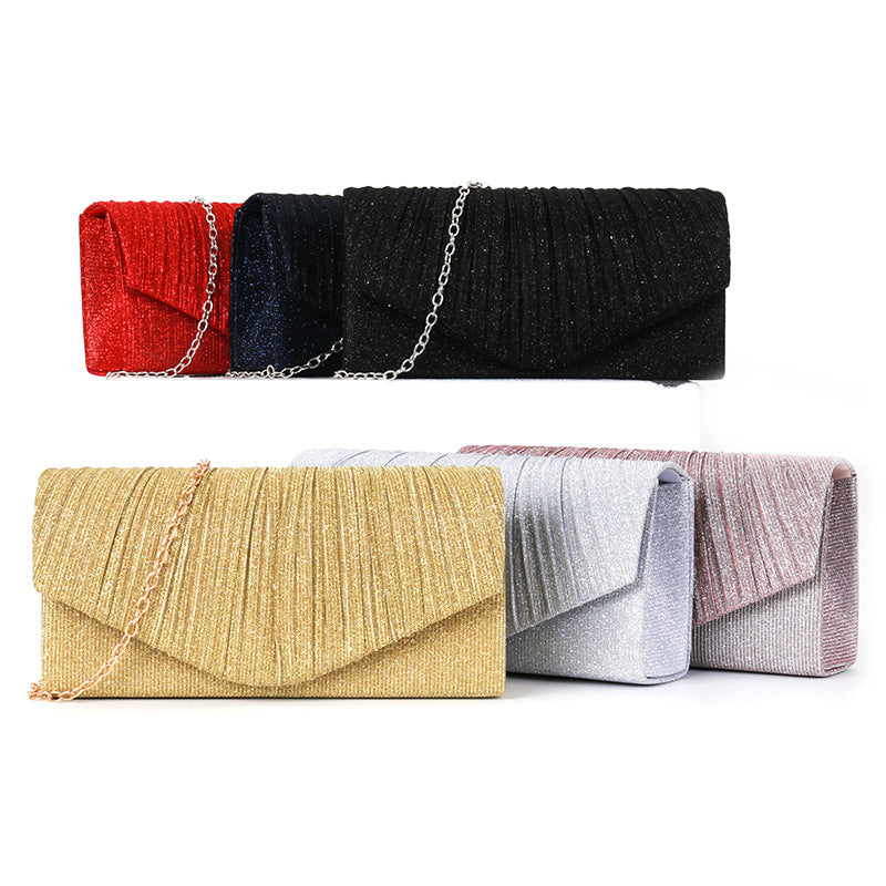 pleated striped veil flashing material handbag