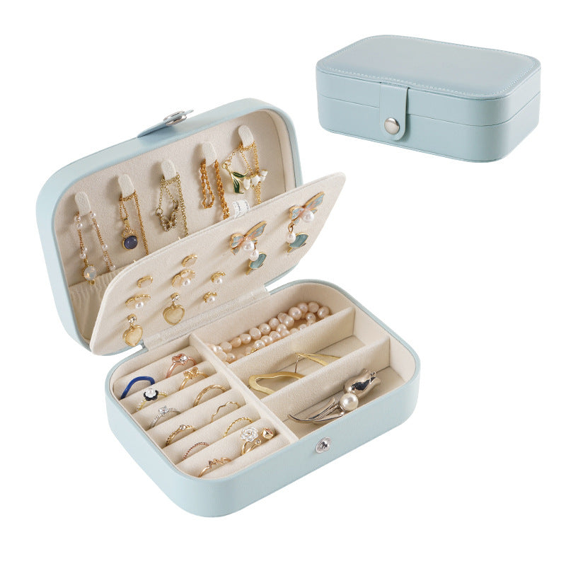 Portable travel girl multi-layer jewelry box