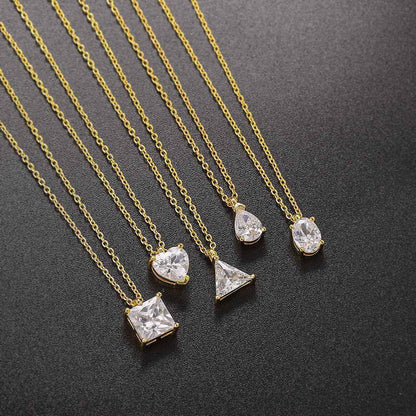 Single Zircon Pendant Necklace