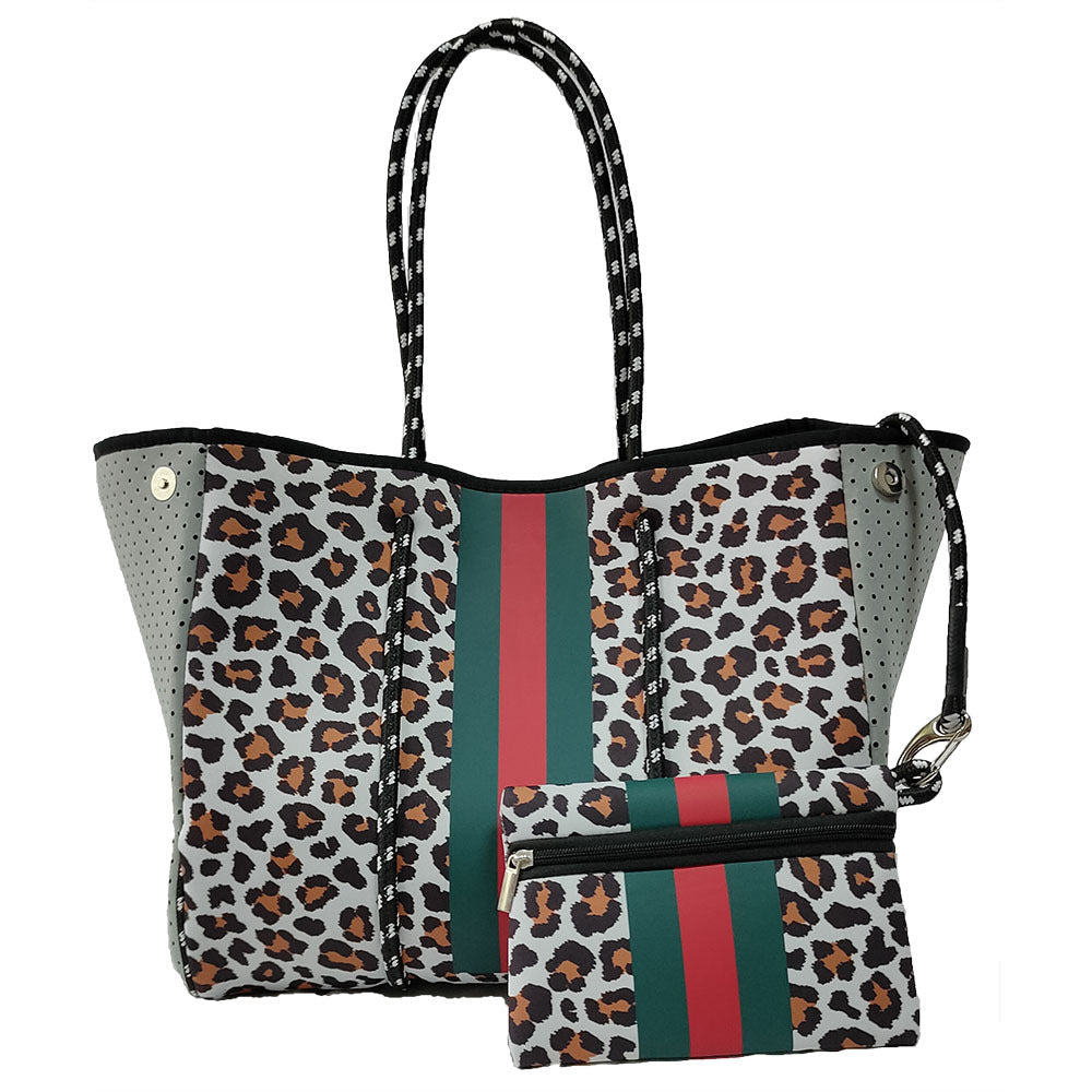 Neoprene Perforated Tote Set – Mother-Child Beach Bag, Water-Resistant Gym &amp; Swim Duffle