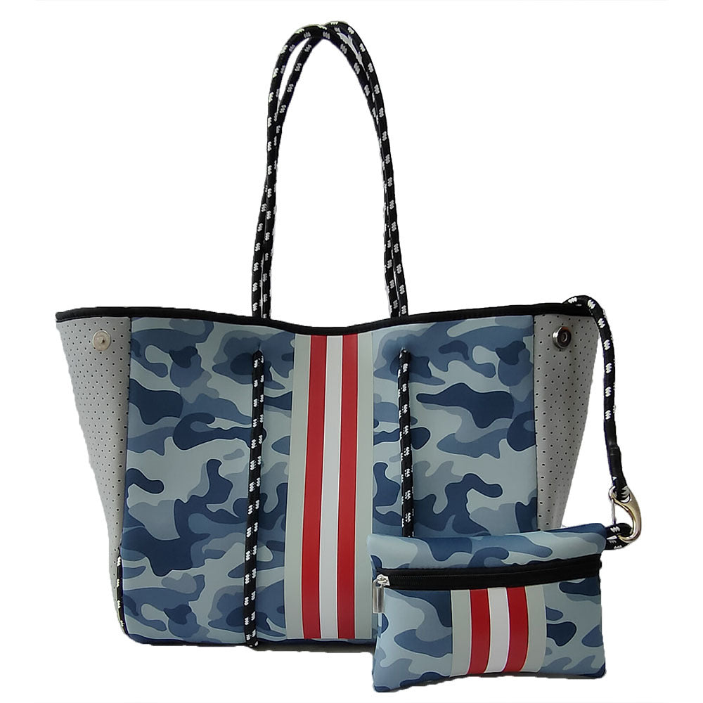 Neoprene Perforated Tote Set – Mother-Child Beach Bag, Water-Resistant Gym &amp; Swim Duffle