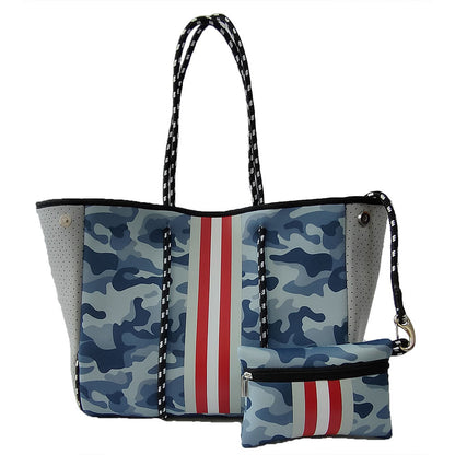 Neoprene Perforated Tote Set – Mother-Child Beach Bag, Water-Resistant Gym &amp; Swim Duffle