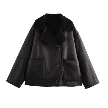 Reversible Fur &amp; Leather Jacket