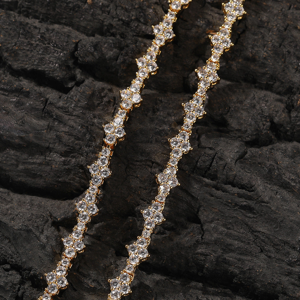 mens gold chain airplane tennis necklace