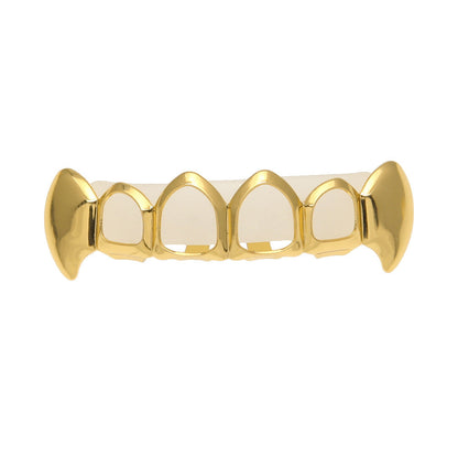 Hip-hop polished braces with gold electroplating