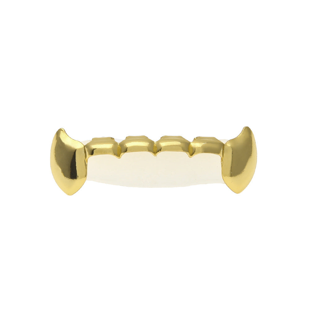 Hip-hop polished braces with gold electroplating