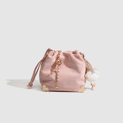 drawstring Chic Mini Bucket Bag - Stylish Women&