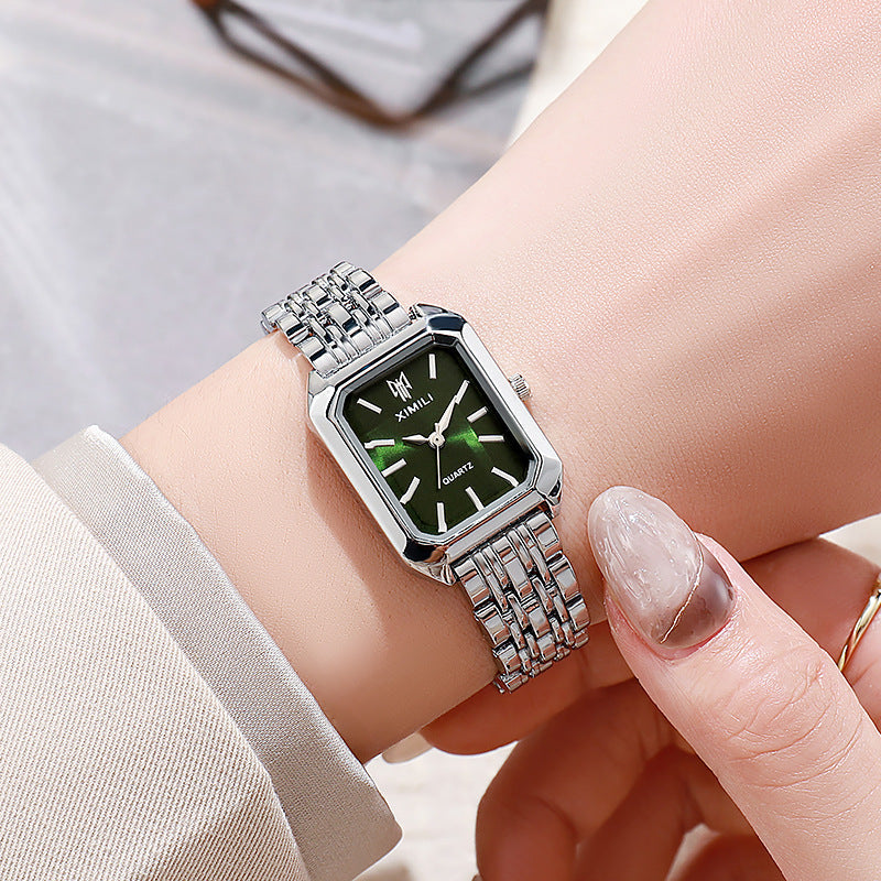 Fashion Simple Square Steel Strap Women&