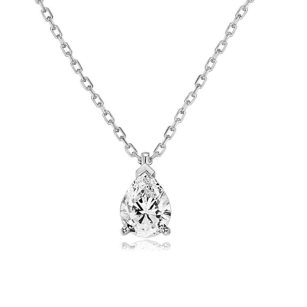 Single Zircon Pendant Necklace