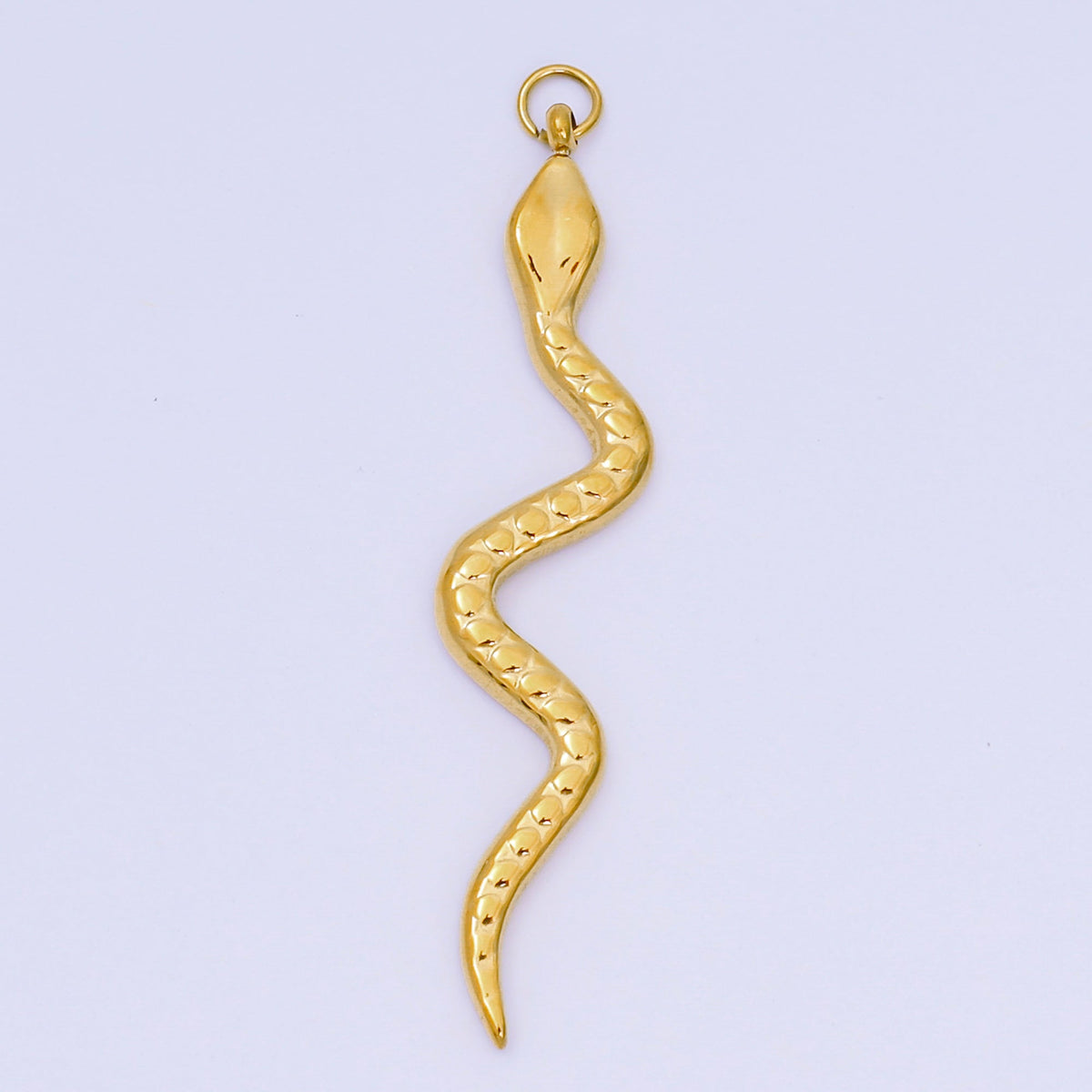 Stainless Steel 45mm Dotted Slither Snake Serpent Charm | P1045