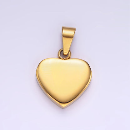 Gold Stainless Steel Heart Pendant Silver Blank Heart Charm P-1197