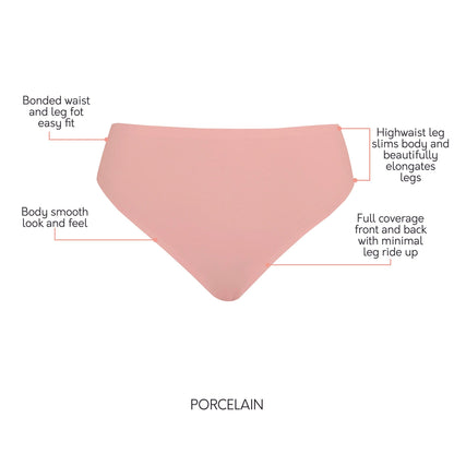 Bonded  French Cut Body Smoothing Panty - Porcelain