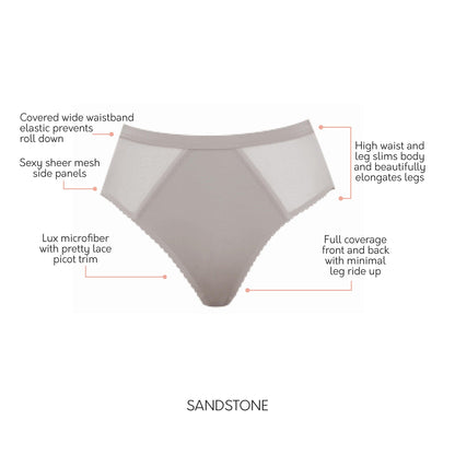 Micro Dressy High Waisted French Cut Panty - Sandstone