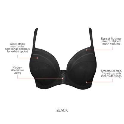 Shea Full Bust Unlined Plunge Bra - Black