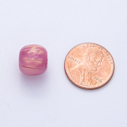 10 pcs 12mm Green, White, Black, Yellow, Purple, Blue, Red, Grey, Pink Glitter Round Resin Bead Set | B584 - B600