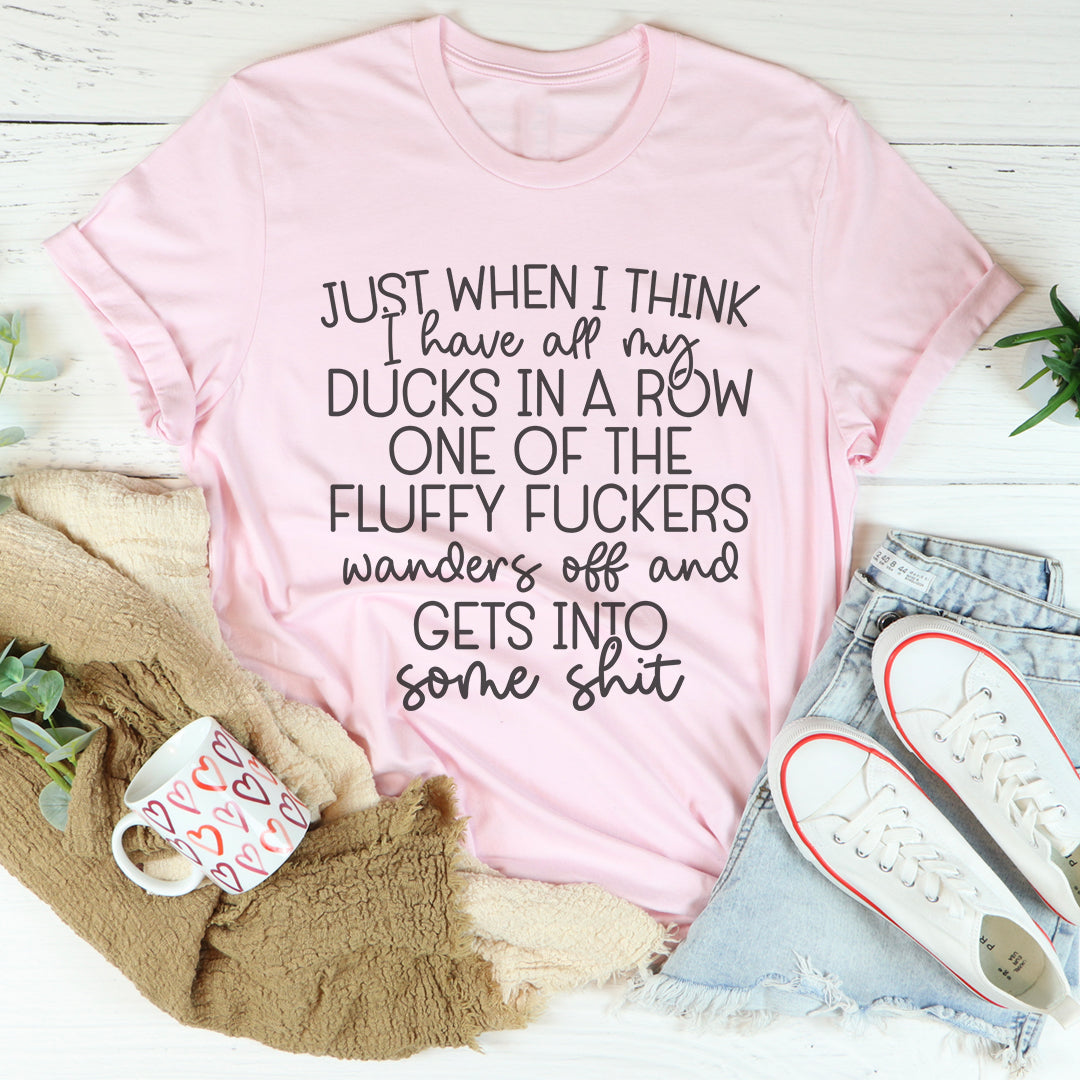 Funny Organization Quote Crewneck Tee – "Ducks In A Row"