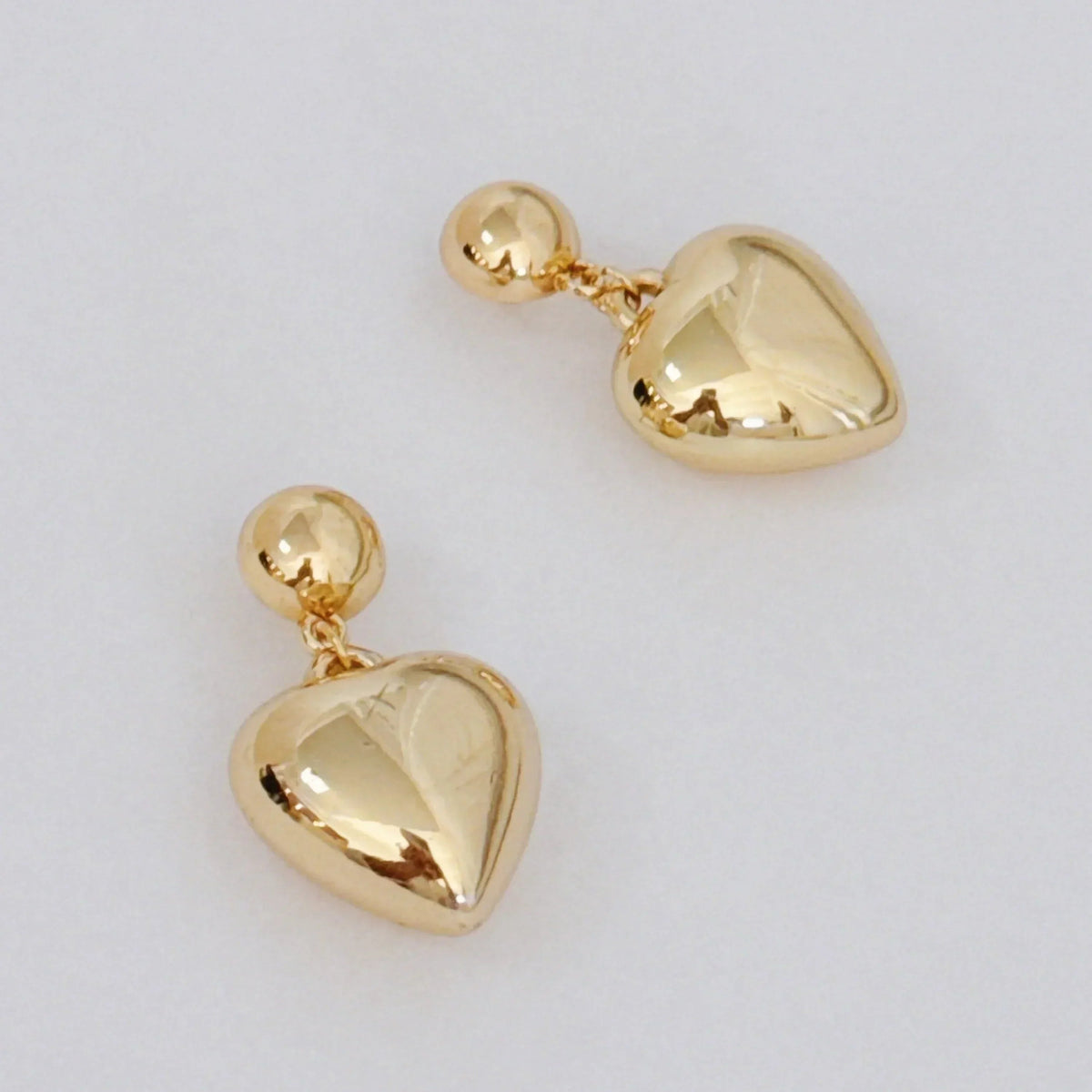Puffy Heart Dangle Earrings | Romantic Alloy Metal Earrings - Femstylo