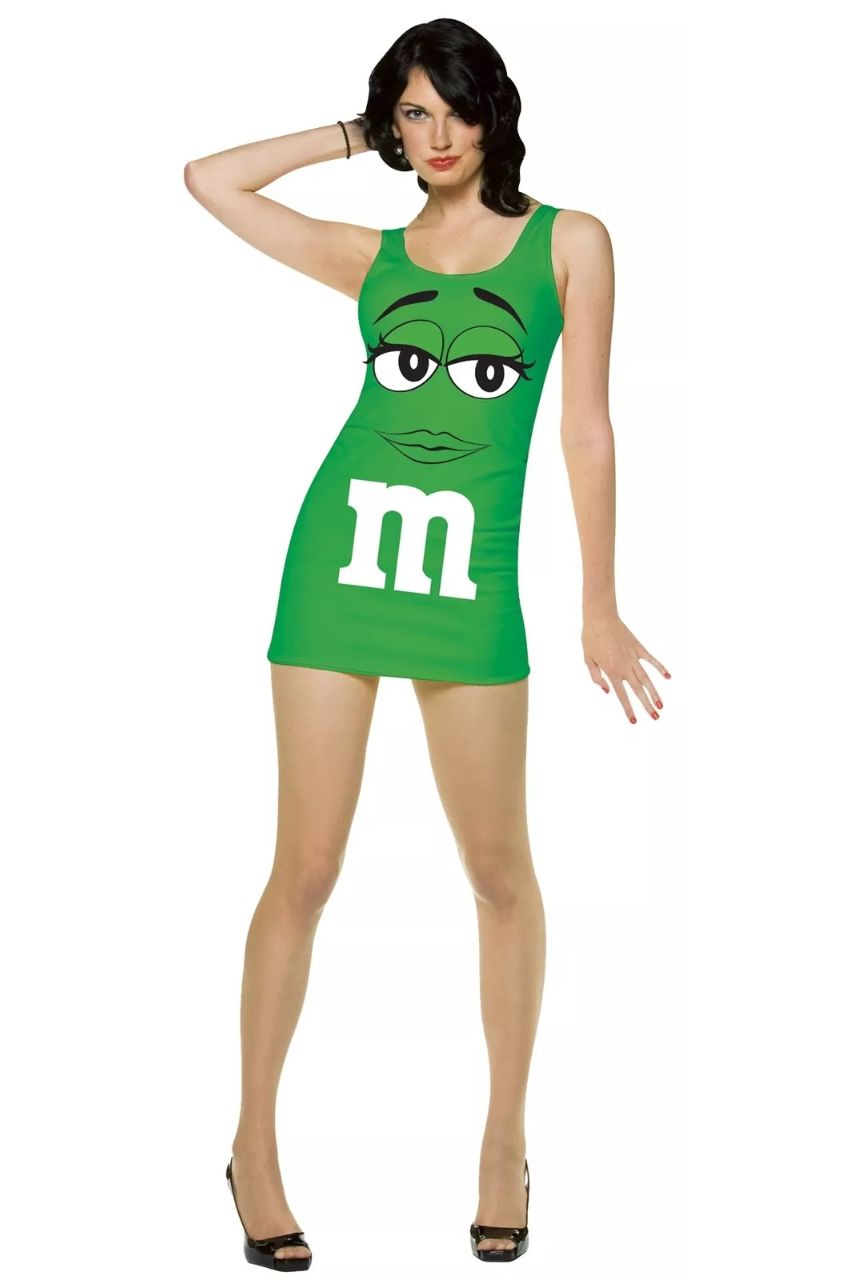 M &amp; M Green Character Tank Dress