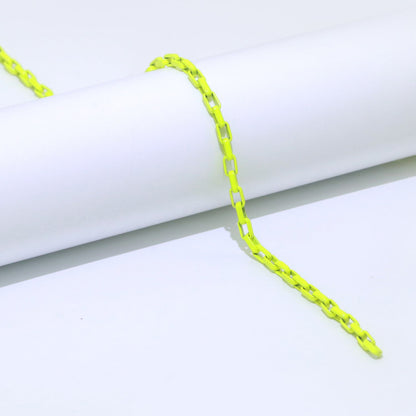 Enamel Paper Clip Cable Link Elongated Chain by Yard, Summer Colorful Chain Supply, Wholesale Bulk Roll Unfinished Chain for Jewelry Making | ROLL-541 to ROLL-550Clearance Pricing