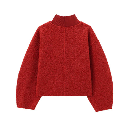 Foridol Turtleneck Fluffy Hoodie for Women Autumn Casual Loose Pullovers Female Basic Fashion Winter Women&