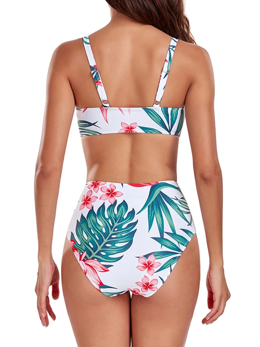 3 Pieces Strappy Bikinis 2026 Women Printed Swimsuit &amp; Beach Dress Sexy High Waist Swimwear Female Bathing Swimming Swim Suit