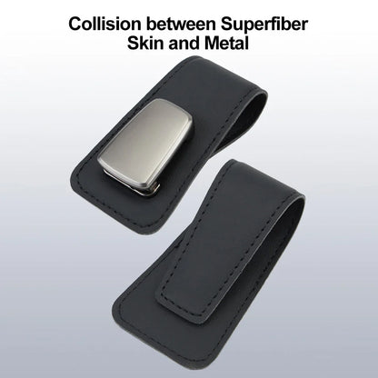 Multifunction Car Sun Visor Glasses Clip Leather Eyeglasses Clip Automobile Sunglasses Holder Card Case Auto Interior Accessorie