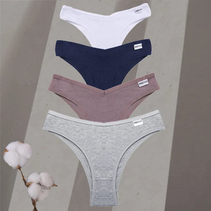 Premium Cotton Brazilian Panties – 4-Piece Set for Women