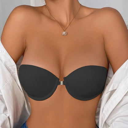 BEAUWEAR Front Closure Demi Bra for Woman Plain Invisible T-shirt Bra Strapless Bras Beauty Back Lingerie B C Cup