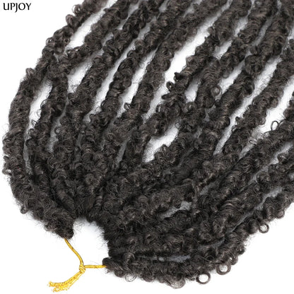 14 12 inch Butterfly Faux Locs Crochet Hair Braids Pre looped Distressed Goddess Butterfly Soft Locs Crochets Braids Cheveux Lok