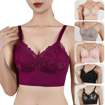 Hot Full Cup Thin Underwear Small Bra Plus Size Wireless Adjustable Lace Women&
