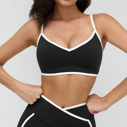 Women Bra Shockproof Gym Top Women Underwear Thin Strap Halter Sports Bras Scrunch Push-up Workout Yoga Tank Tops Women&
