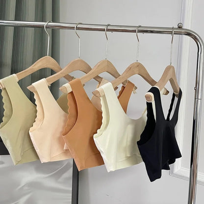 Women Wireless Bras Sports Tank Bra Sexy Lingerie Female Crop Top Soft Padded Wide Straps Brassiere Plus Size Intimates M-3XL