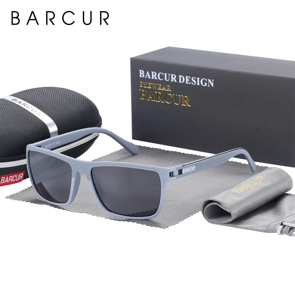 BARCUR Sports Polarized Sunglasses for Men Lightweight TR90 Square Fishing &amp; Travel Eyewear UV400 Protection Men Accessory
