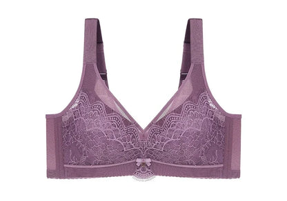 French Lace Minimizer Bra for Women U-Back Side Support Top Up Bra Anti-Sag Sexy Shapewear Underwear New Autumn OWD6017