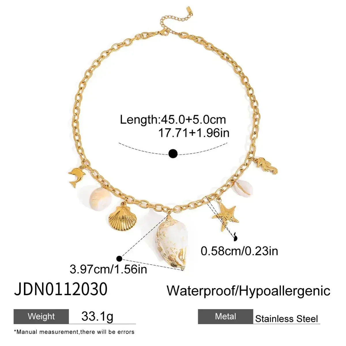Zora Colorful Summer Holiday Style Conch Pendant Necklace Women&