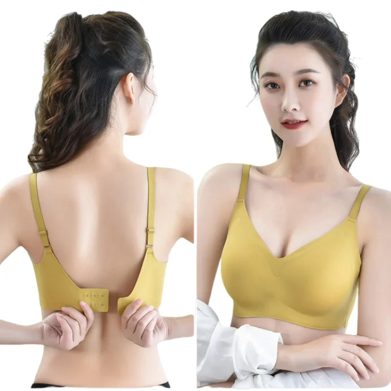2Pcs/Set Seamless Bras For Women Wire Free Push Up Underwear Sexy Lingerie Invisible Bra Top Removable Pads Female Intimate