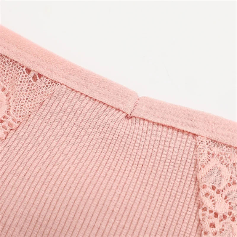 Soft Cotton Thong Panties Set — Lace G-String Underwear for Women
