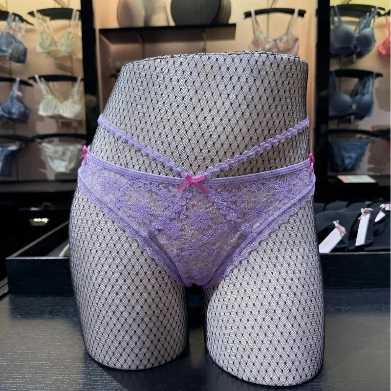 Sexy Lace Thong Double Strap Women&